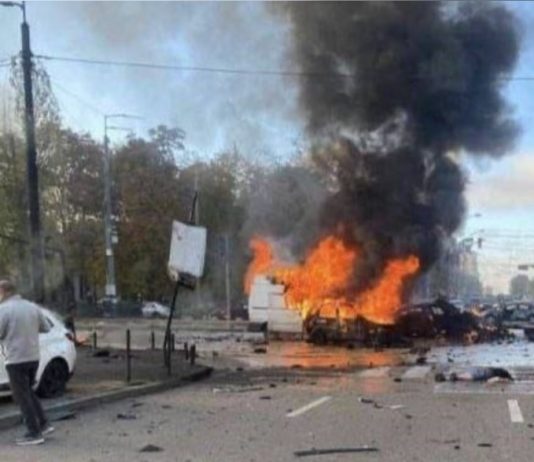 Nổ lớn liên tiếp ở thủ đô Kiev, đã có thương vong